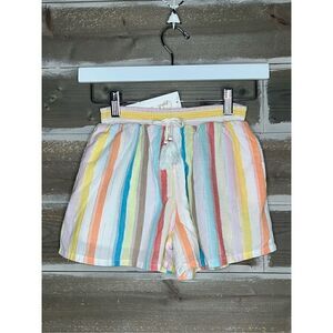 Peek NWT Rainbow Stripe Sparkle Tassle Pockets Girls Shorts Sz 12